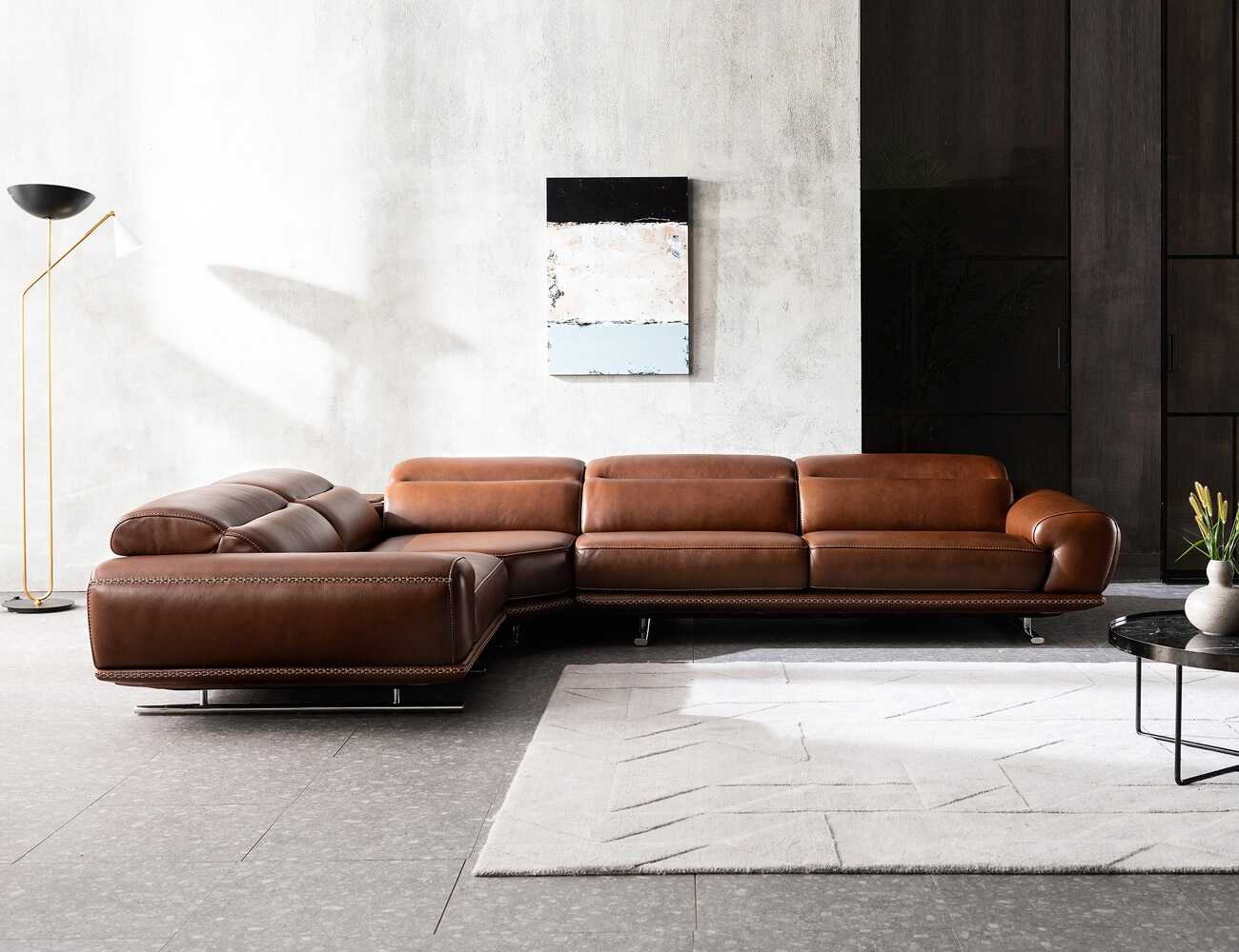 Sofa góc da phòng khách